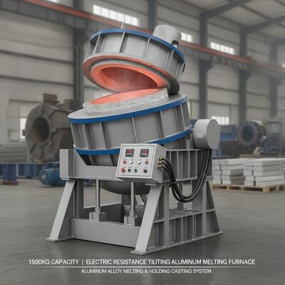 kupić 1500 kg pojemności Elektryczny piecnik do topienia aluminium z hydraulicznym nachyleniem i inteligentną kontrolą temperatury PID produkcja online