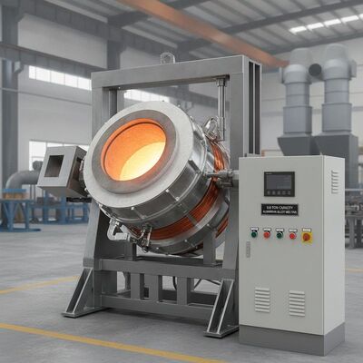 kupić Indukcyjny piec topniczy o mocy znamionowej 500 kW i pojemności 0,8 tony, średniej częstotliwości, z hydraulicznym systemem przechylania produkcja online