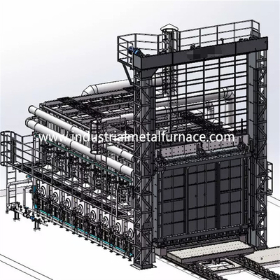 Opalany gazem piec samochodowy z dolnym wózkiem 4500 × 1500 × 1200 mm 1150 ℃