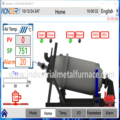 Aluminiowy Automatyczny PLC Piec do topienia metalu / Piec do topienia gazu 10-12M / Min Prędkość obrotowa