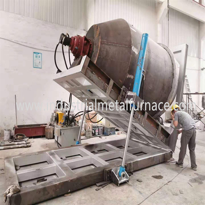 5000KG Opalany gazem obrotowy przemysłowy piec do topienia aluminium do produkcji wlewków
